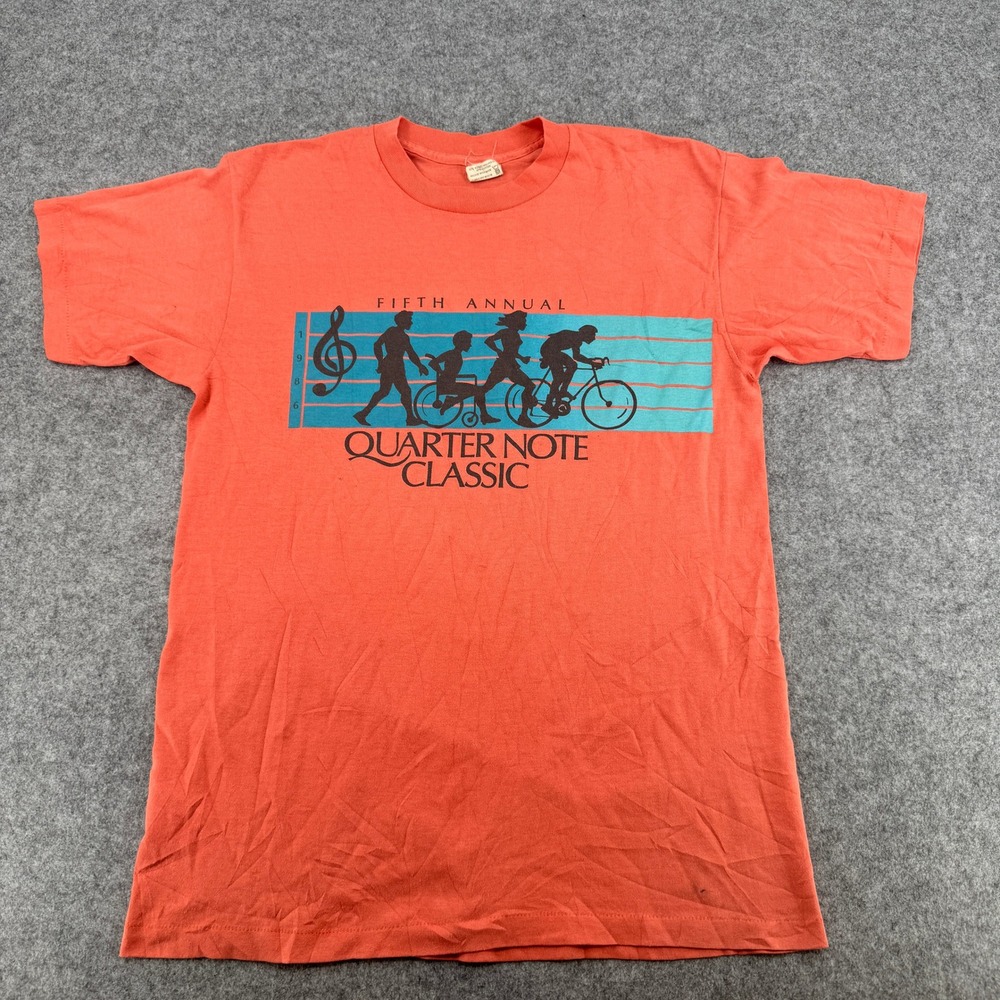 Hawaiian Island Creations Graphic Tee Mens L Quarter Note Classic Orange EUC